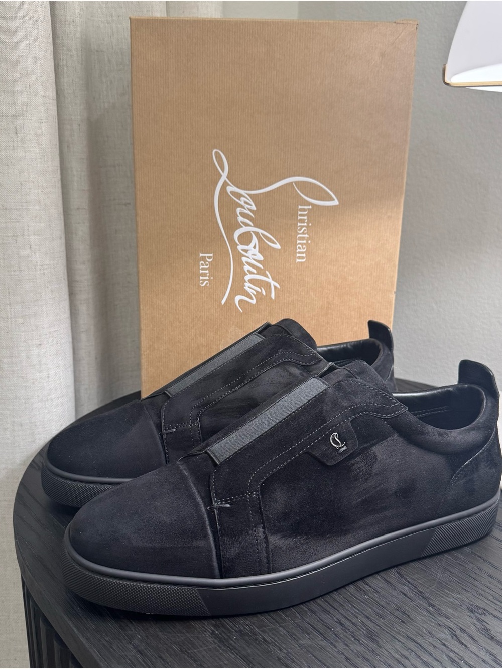 Christian Louboutin St Louis Sneakers Suede Black 46